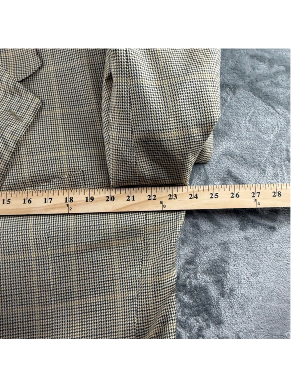 Holt Renfrew Samuelsohn Blazer Men 48R Silk Wool Micro Check Quiet Luxury Beige - Picture 11 of 16